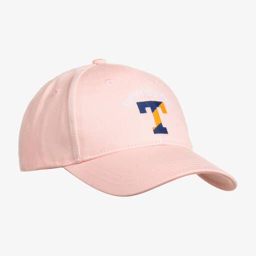 Tommy Hilfiger-Girls Pink Cotton Varsity Cap | Childrensalon