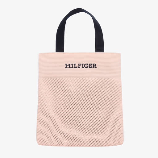 Tommy Hilfiger-Girls Pink Mesh Shoulder Bag (30cm) | Childrensalon