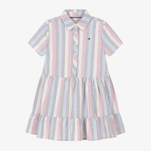Tommy Hilfiger-Girls Striped Cotton Dress | Childrensalon