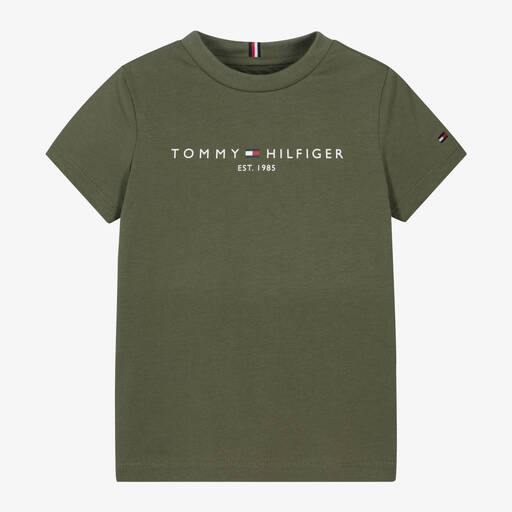 Tommy Hilfiger-Green Cotton Jersey T-Shirt | Childrensalon