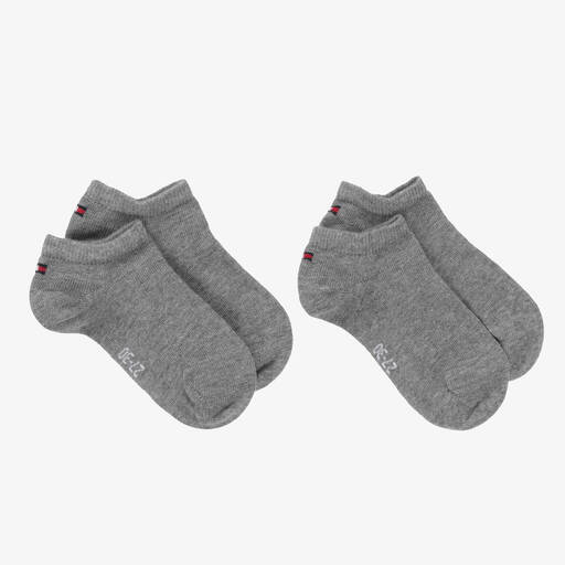 Tommy Hilfiger-Grey Trainer Socks (2 Pack) | Childrensalon