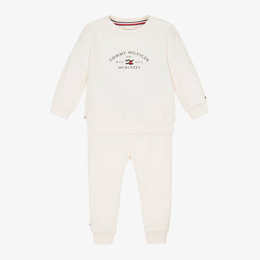 Tommy Hilfiger-Ivory Cotton Baby Tracksuit | Childrensalon