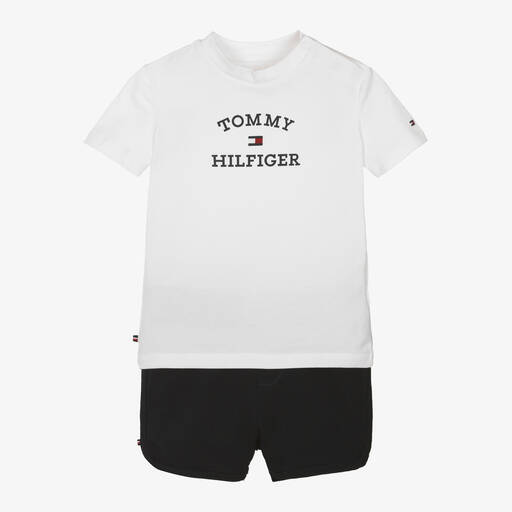 Tommy Hilfiger-Navy Blue Cotton Baby Shorts Set | Childrensalon