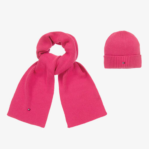 Tommy Hilfiger-Розовая шапка и шарф из хлопка | Childrensalon