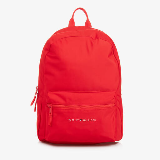 Tommy Hilfiger-Red Canvas Flag Backpack (37cm) | Childrensalon