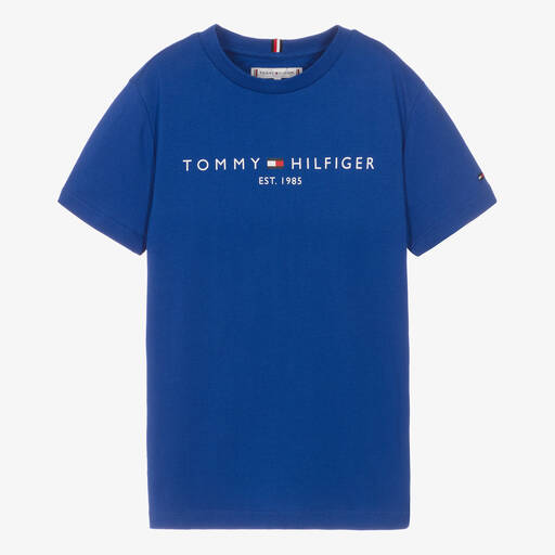 Tommy Hilfiger-T-shirt bleu en jersey de coton ado | Childrensalon