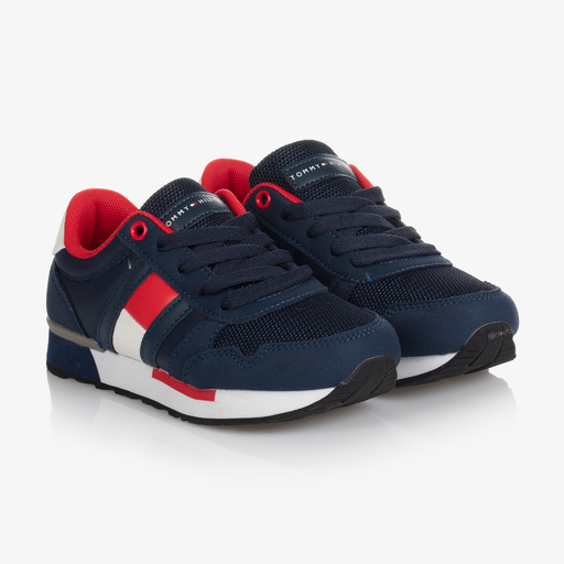 Tommy Hilfiger-Teen Blue Lace-Up Trainers | Childrensalon
