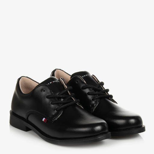 Tommy Hilfiger-حذاء تينز ولادي جلد صناعي لون أسود | Childrensalon