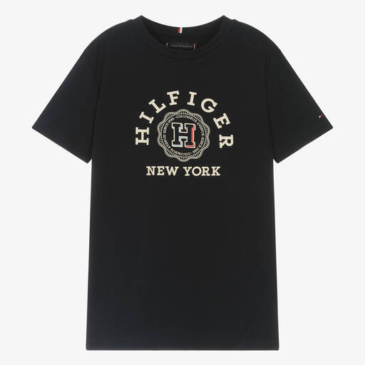 Tommy Hilfiger-Teen Boys Blue Cotton Monotype Logo T-Shirt | Childrensalon