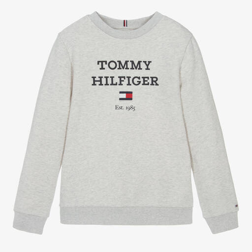 Tommy Hilfiger-Teen Boys Grey Cotton Jersey Sweatshirt | Childrensalon