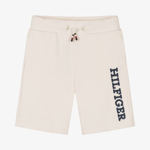 Tommy Hilfiger-Белые хлопковые шорты для мальчиков-подростков  | Childrensalon