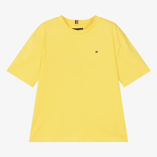 Tommy Hilfiger-T-shirt jaune en coton ado garçon | Childrensalon