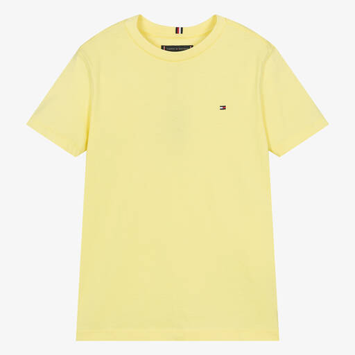 Tommy Hilfiger-Teen Boys Yellow Cotton T-Shirt | Childrensalon