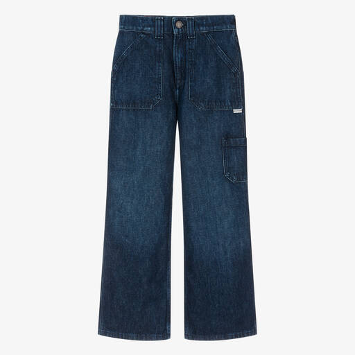 Tommy Hilfiger-Teen Girls Blue Denim Straight Fit Jeans | Childrensalon