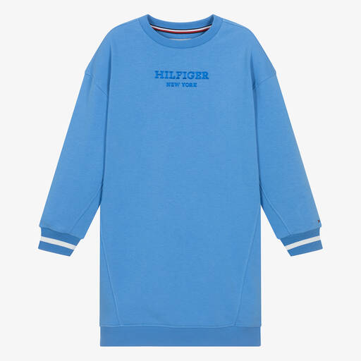 Tommy Hilfiger-Teen Girls Blue Sweatshirt Jersey Dress | Childrensalon