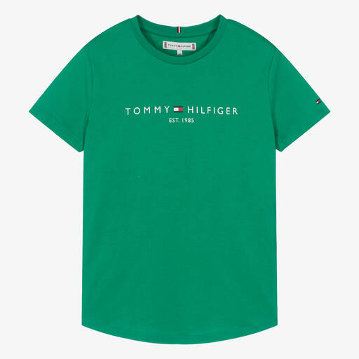 Tommy Hilfiger-Teen Girls Green Cotton T-Shirt | Childrensalon
