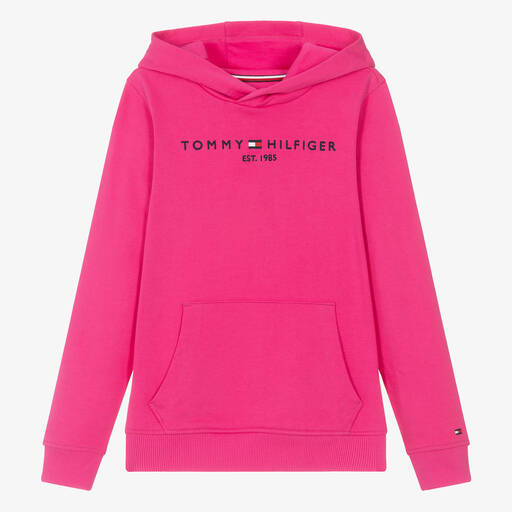 Tommy Hilfiger-Teen Girls Pink Cotton Jersey Hoodie | Childrensalon