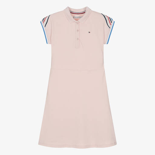 Tommy Hilfiger-Teen Girls Pink Cotton Piqué Polo Dress | Childrensalon