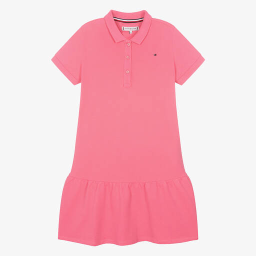 Tommy Hilfiger-Teen Girls Pink Cotton Polo Shirt Dress | Childrensalon