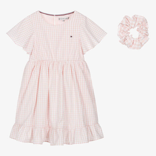 Tommy Hilfiger-Teen Girls Pink Gingham Cotton Dress Set | Childrensalon