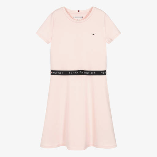 Tommy Hilfiger-Teen Girls Pink Jersey Belted Dress | Childrensalon