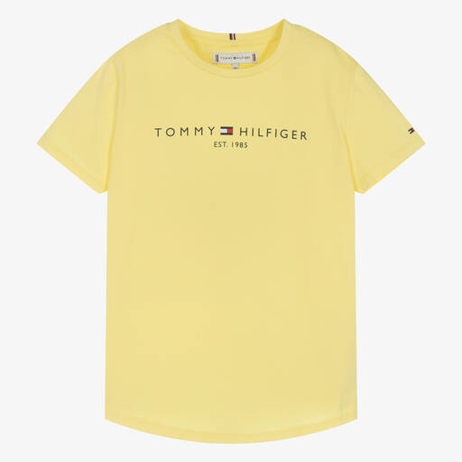 Tommy Hilfiger-Teen Girls Yellow Cotton T-Shirt | Childrensalon