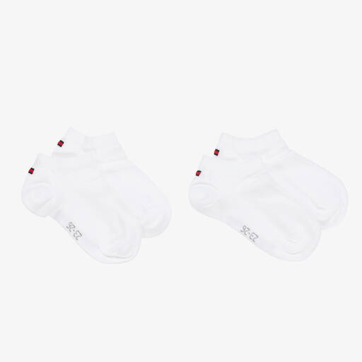 Tommy Hilfiger-Lot de 2 paires de socquettes blanches en coton | Childrensalon