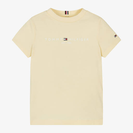 Tommy Hilfiger-Yellow Cotton Jersey T-Shirt | Childrensalon