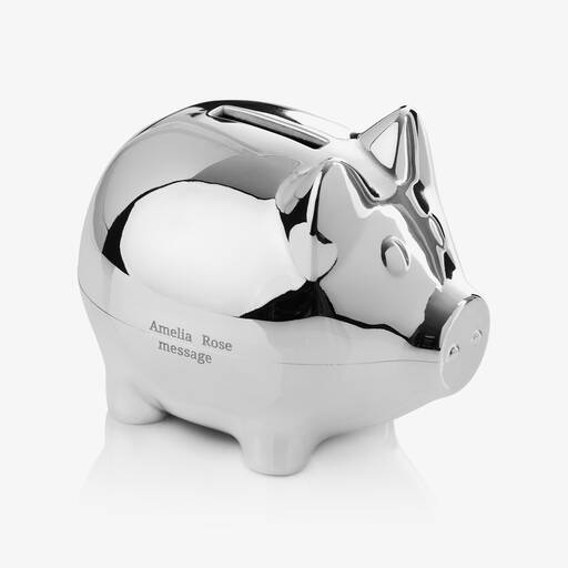 Treat Republic-Personalised Silver Money Box (12cm) | Childrensalon