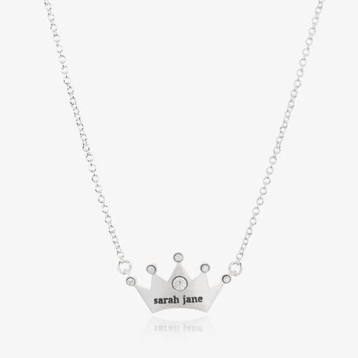 Treat Republic-Personalised Silver Plated Princess Necklace | Childrensalon