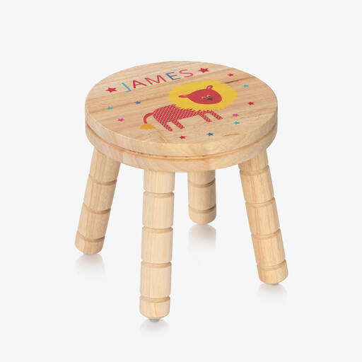 Treat Republic-مقعد خشب بطبعة أسد للأطفال | Childrensalon
