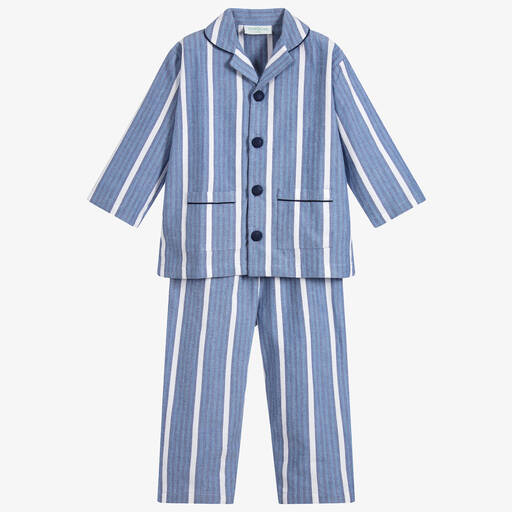 Turquaz-Pyjama bleu en coton à rayures garçon | Childrensalon