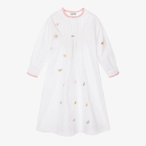 Turquaz-Белая ночная рубашка из хлопка для девочек | Childrensalon