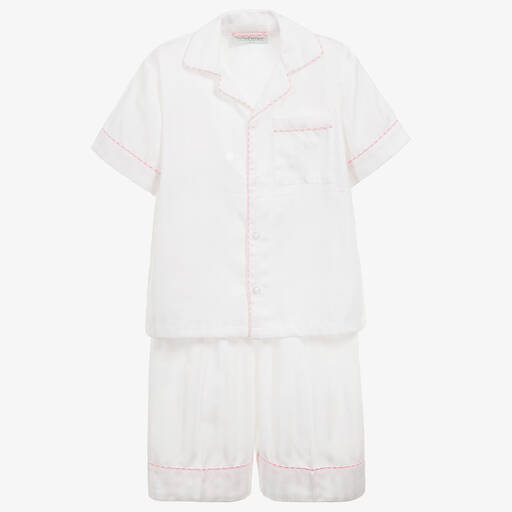 Turquaz-White Cotton Short Pyjamas | Childrensalon