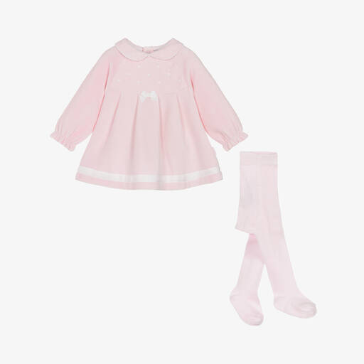 Tutto Piccolo-Baby Girls Pink Velour Dress Set | Childrensalon