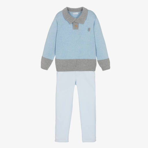 Tutto Piccolo-Pullover & Hosen Set in Blau & Grau | Childrensalon