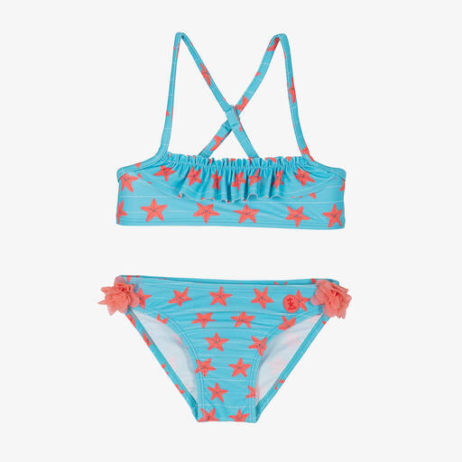 Tutto Piccolo-Girls Blue Starfish Bikini | Childrensalon