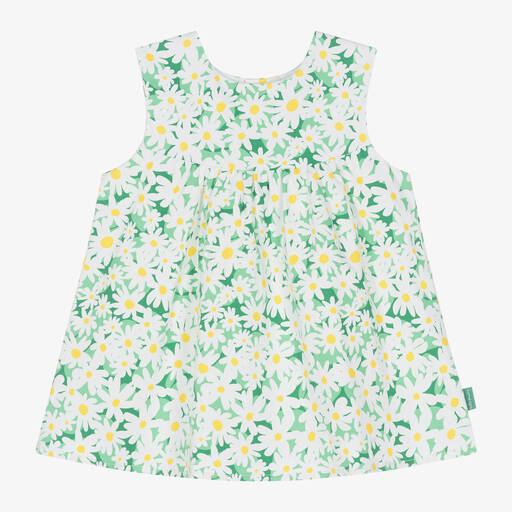 Tutto Piccolo-فستان أطفال بناتي قطن بوبلين لون أخضر | Childrensalon