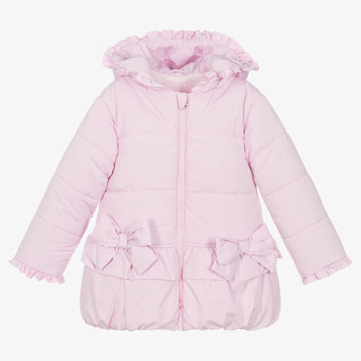 Tutto Piccolo-Girls Pink Hooded Puffer Coat | Childrensalon