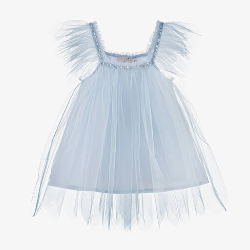 Tutu du Monde-Baby Girls Pale Blue Tulle Dress | Childrensalon