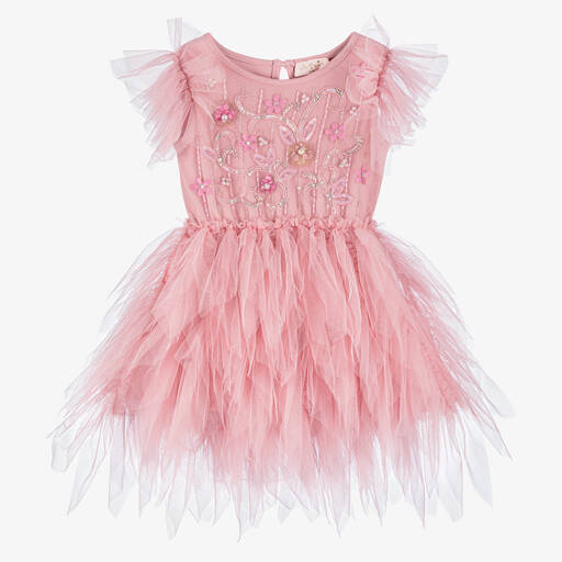 Tutu du Monde-Baby Girls Pink Beaded Tulle Dress | Childrensalon