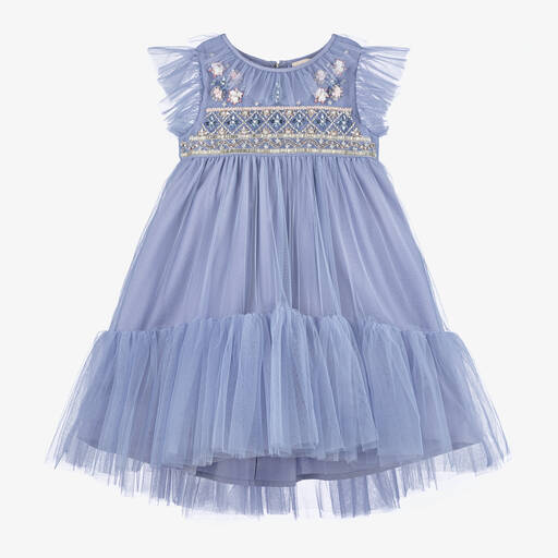 Tutu du Monde- فستان تول مزين بخرز لون أزرق  | Childrensalon