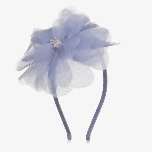 Tutu du Monde-Girls Blue Peony Flower Hairband | Childrensalon