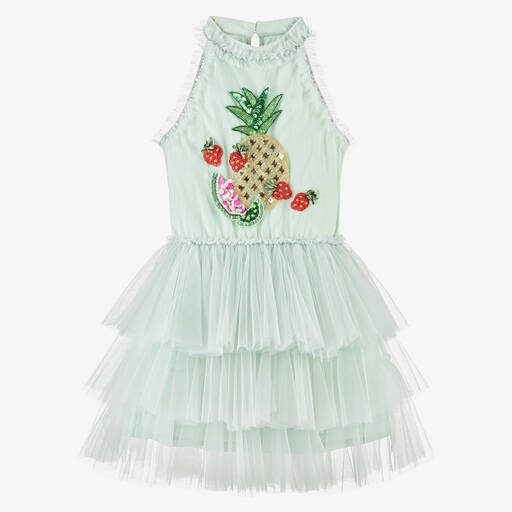 Tutu du Monde-Girls Mint Green Sequin Tulle Dress | Childrensalon