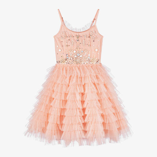 Tutu du Monde-Girls Pink Dress Beaded Tulle Tutu Dress | Childrensalon