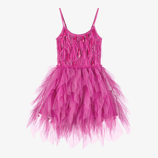 Tutu du Monde-Girls Pink Feather & Tulle Sparkle Dress | Childrensalon