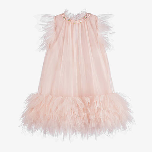 Tutu du Monde-Girls Pink Ruffled Tulle Dress  | Childrensalon