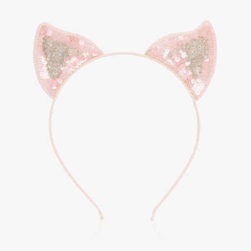 Tutu du Monde-Girls Pink Sequinned Cat Ears Hairband | Childrensalon