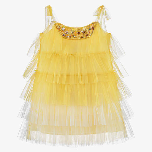 Tutu du Monde-Желтое платье из тюля с пайетками для девочек | Childrensalon
