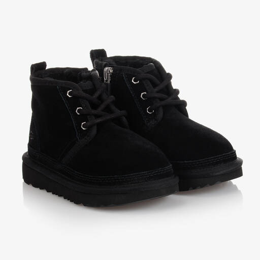 UGG-Black Suede Leather Boots | Childrensalon